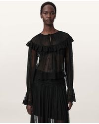 AllSaints - Trixie Lace Embroidered Top - Lyst