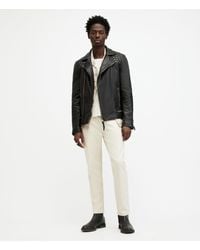 AllSaints - Leather Quilted Regular Fit Traditional Conroy Biker Jacket, - Lyst