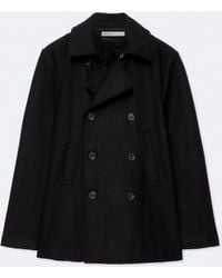 AllSaints - Lagan Double-Breasted Wool Peacoat - Lyst