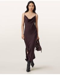 AllSaints - Hadley Slim Fit Midi Dress - Lyst