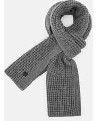 AllSaints - Nevada Ribbed Wool Blend Scarf,, Marl - Lyst