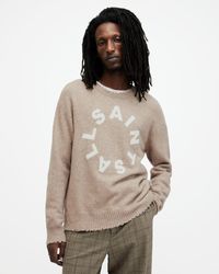 AllSaints - Tiago Circular Logo Relaxed Sweater - Lyst