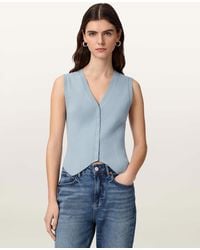 AllSaints - Cruz Ribbed Knitted Waistcoat - Lyst
