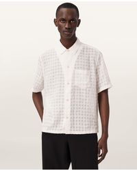 AllSaints - Aubrey Short Sleeve Linen Blend Shirt - Lyst