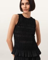 AllSaints - Polyester Marion Shirred Sleeveless Top, /Us 2 - Lyst