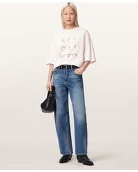 AllSaints - Stacks Amelie Oversized Embellished T-Shirt - Lyst