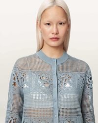 AllSaints - Kyra Open Knit Crochet Cardigan - Lyst
