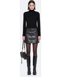 AllSaints - Renai Leather Mini Skirt - Lyst
