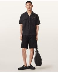 AllSaints - Corbett Relaxed Fit Linen Blend Shorts - Lyst