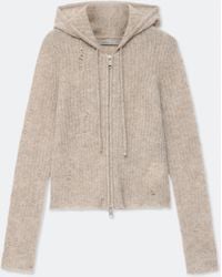 AllSaints - Mabel Cropped Alpaca-Blend Hoodie - Lyst