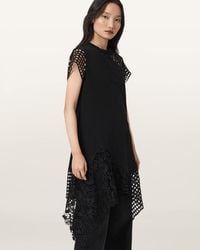 AllSaints - Zala Crochet T-Shirt Dress - Lyst