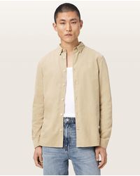 AllSaints - Birchwood Ramskull Long Sleeve Corduroy Shirt - Lyst