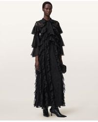 AllSaints - Polyamide Ambi Lace Maxi Dress, /Us 2 - Lyst