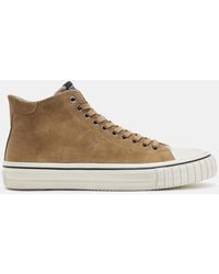 AllSaints - Lewis Lace Up Leather High Top Sneakers - Lyst