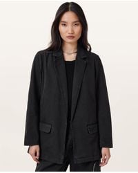 AllSaints - Aleida Denim Blazer - Lyst