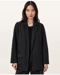AllSaints - Aleida Denim Blazer - Lyst