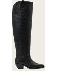 AllSaints - Cow Leather Landon Leather Knee High Boots, /Us 6/Eu 36 - Lyst