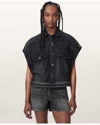 AllSaints - Alba Sleeveless Denim Shirt - Lyst
