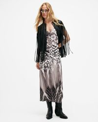 AllSaints - Hadley Sierra Print Midi Slip Dress, - Lyst