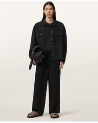 AllSaints - Korten Linen Blend Relaxed Fit Shacket - Lyst
