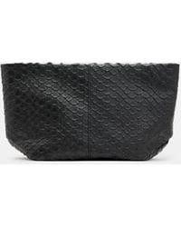 AllSaints - Snake Effect Leather Hexagon Pouch - Lyst