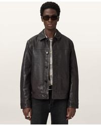 AllSaints - Nates Leather Jacket - Lyst