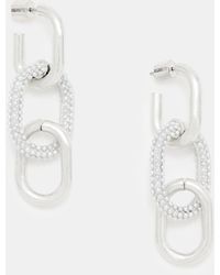 AllSaints - Cydney Chunky Oval Chain Earrings - Lyst