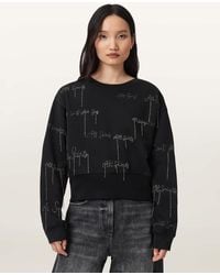 AllSaints - Embellished Separo Sweatshirt - Lyst