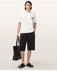AllSaints - Castro Wide Leg Cotton Shorts - Lyst