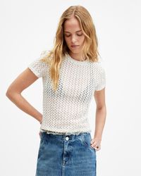 AllSaints - Karma Crochet Stevie Slim Fit T-shirt, - Lyst
