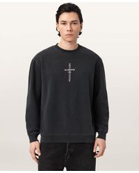 AllSaints - Knox Boxy Embroidered Sweatshirt - Lyst