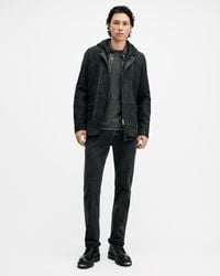 AllSaints - Norton 2-In-1 Hooded Suede Blazer,, Carter - Lyst