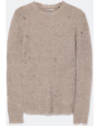 AllSaints - Parx Distressed Alpaca-Blend Jumper - Lyst