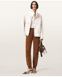 AllSaints - Val Cargo Linen Blend Pants - Lyst