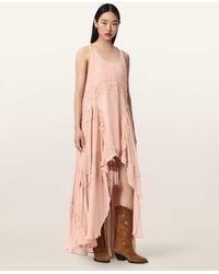 AllSaints - Dorina Sleeveless Ruched Maxi Dress - Lyst