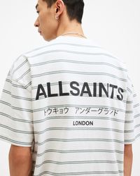 AllSaints - Underground Oversized Striped T-shirt - Lyst