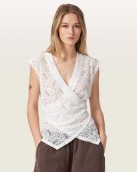 AllSaints - Vera Sleeveless Wrap Blouse - Lyst