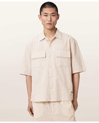 AllSaints - Rockland Oversized Short Sleeve Check Shirt - Lyst
