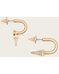 AllSaints - Laio Spike Front Back Earrings - Lyst