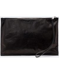 AllSaints - Siloh Pinked-Edge Large Leather Pouch - Lyst