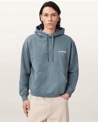 AllSaints - Backstage Long Sleeve Graphic Hoodie - Lyst