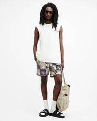 AllSaints - Sebastian Slim Fit Printed Swim Shorts - Lyst