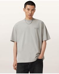 AllSaints - Xander Flocked Logo Oversized T-Shirt - Lyst