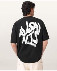 AllSaints - Orlando Logo Print Oversized T-Shirt - Lyst
