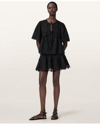 AllSaints - Lillith Embroidered Mini Skirt - Lyst