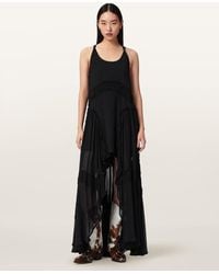AllSaints - Dorina Sleeveless Ruched Maxi Dress - Lyst