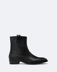 AllSaints - Hiro Zip-Up Leather Ankle Boots - Lyst