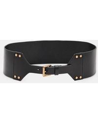 AllSaints - Eden Studded Leather Waist Belt,, /Warm Brass - Lyst