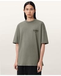 AllSaints - Xander Flocked Logo Oversized T-Shirt - Lyst
