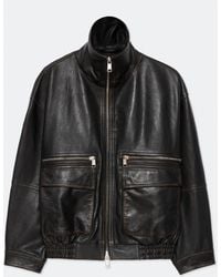 AllSaints - Elisa Leather Bomber Jacket - Lyst